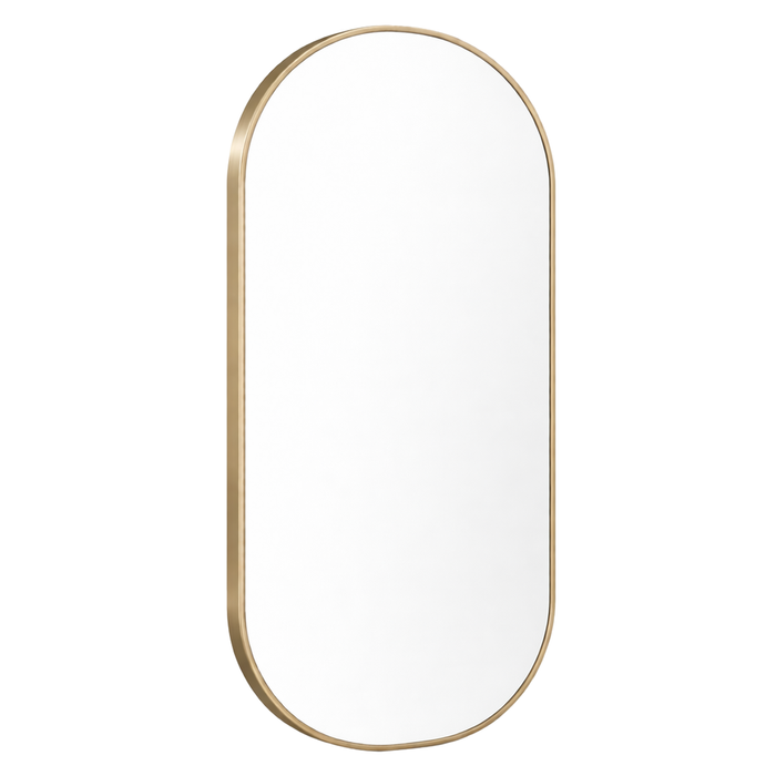 Barelli 1200x600mm Signature High Specification Ravello Brushed Brass Pill Shaped Framed Mirror 