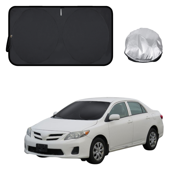 Front Windscreen Sun Shade for Toyota Corolla 2007 - 2012 Hatch/Sedan (E140/150) - Standard 150 x 85 cm - Black