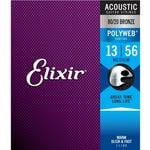 Elixir #11100 Acoustic Polyweb Guitar String 80/20 Bronze 13-56 Medium