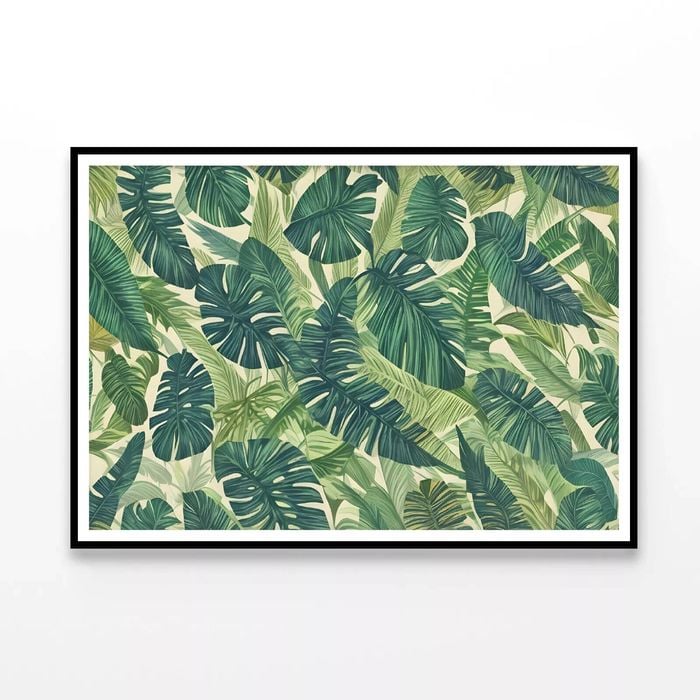 Lush Green Leaves Set  Print 100% Australian Made 120x90cm  (Poster)