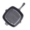 SOGA Square Ribbed Cast Iron Frying Pan Skillet 26cm