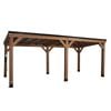 Backyard Discovery Arcadia 6.1m x 2.9m Cedar Wood Outdoor Patio Gazebo with Hardtop Galvanised Steel Slope Roof and PowerPort