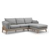 Modern Furniture BRONTE 3 Seater Sofa with Right Chaise - Light Grey & Oak