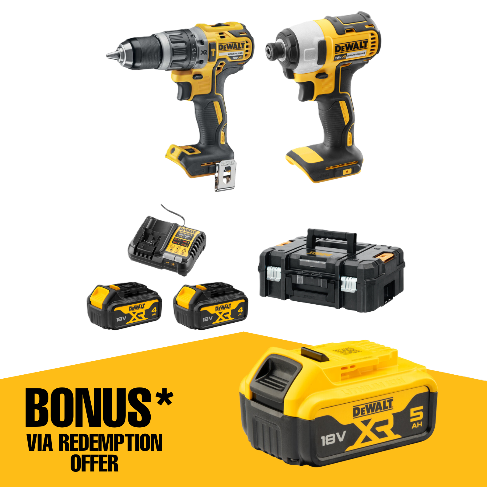 DeWALT 18V XR 4.0Ah 2 Piece Combo Kit DCZ207M2T XE Bunnings New Zealand