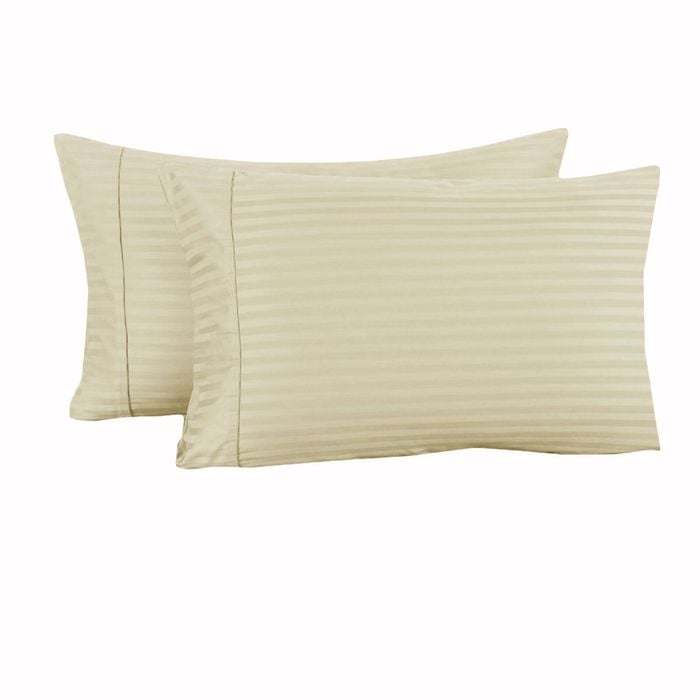 Accessorize 325TC Pair of Cuffed Standard Pillowcases 48 cm x 70 cm Ecru