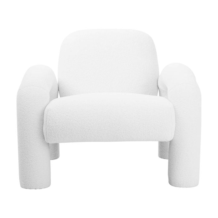 Teddy Sherpa Fabric Accent Chair – White