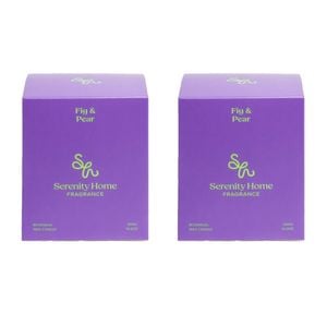 2PK Serenity Ripe Fig and Juicy Pear Scent Home Fragrance Candle Jar 300g
