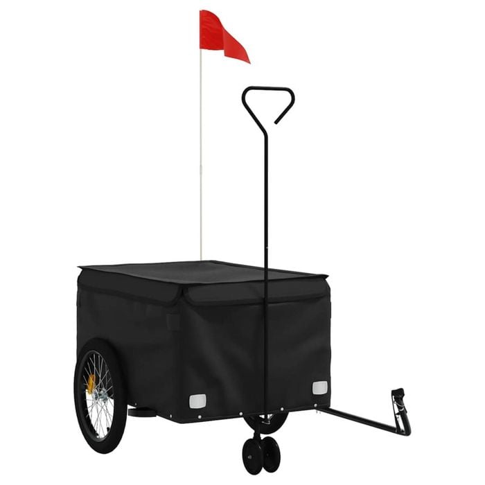 vidaXL Bike Trailer Pet Stroller Bicycle Cargo Wagon Cart Black 45 kg Iron