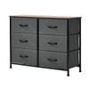 Oikiture Fabric 6 Chest of Drawers Grey