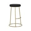 Kylo velvet barstool with gold legs - Black