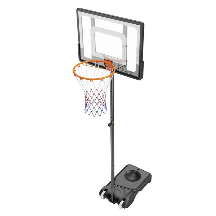VEVOR Basketball Hoop Black Adjustable Height Portable Backboard System