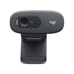 Logitech C270 3MP HD Webcam 720p/30fps, Widescreen Video Calling, Light Correc, Noise-Reduced Mic for Skype, Teams, Hangouts, PC