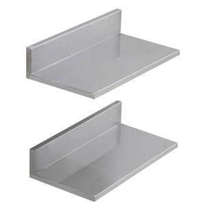 VEVOR Stainless Steel Shelf Silver Wall Mounted Floating with Backsplash for Restaurant