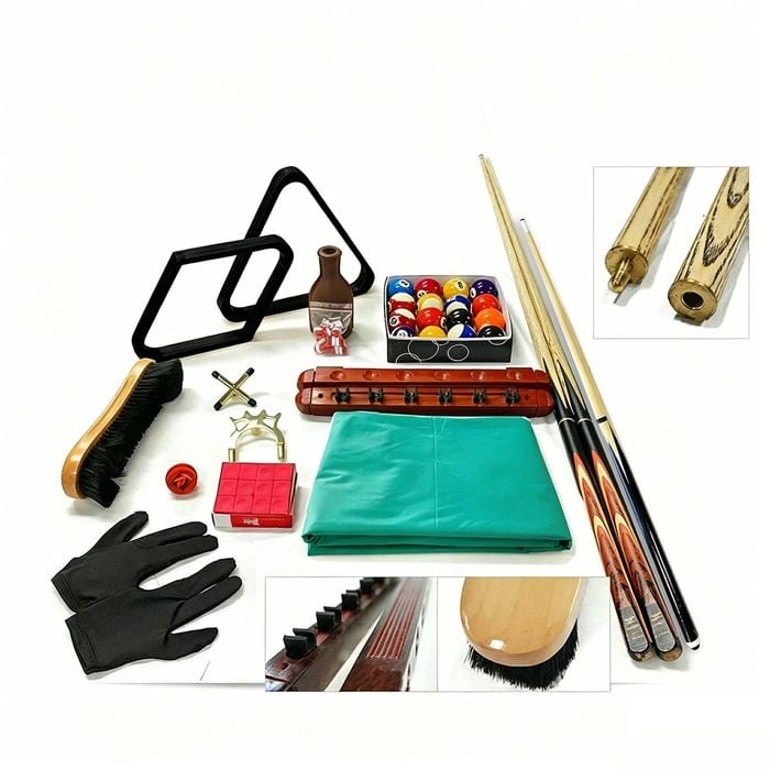 Leaf Living Rb Premium Snooker Pool Billiard Accessories Kit - Professional Ash Cues Scoreboard