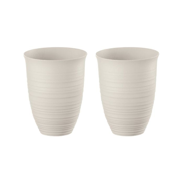 2PK Guzzini Earth Tierra 12.4cm/520ml Tall Tumbler - White