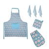 IDC Homewares 6 Piece Cotton Bud Cotton Kitchen Set Blue