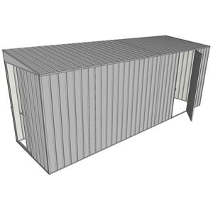 Build-a-Shed 1.5 x 5.2 x 2m Single Hinged Side Door Skillion Shed - Zinc