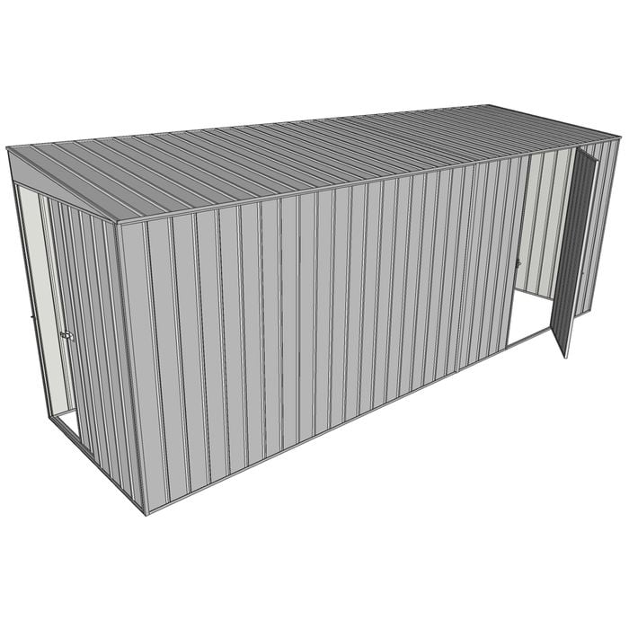 Build-a-Shed 1.5 x 5.2 x 2m Single Hinged Side Door Skillion Shed - Zinc
