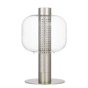 Telbix Parola Contemporary Table Desk Lamp Light Metal Glass Nickel Clear
