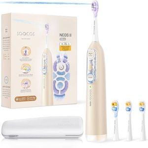 Soocas Neos II Ultra 3-in-1 Sonic Electric Toothbrush with Built-in Water Flosser, Champagne Gold