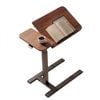 Viviendo Overbed Table with Wheels Brown, Flip Top Height Adjustable Rolling Laptop Cart for Bed Couch Hospital Home