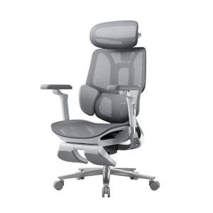 Hbada E3 Pro Ergonomic Mesh Office Chair - Adaptive Lumbar Support, Optional Footrest - Grey - With Footrest