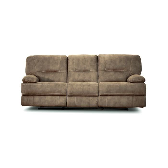 Cosmin 3 Seater Sofa with 2 Recliner Upholstered Fabric Reclining Lounge Couch Solid Wood Timber Frame - Sultry