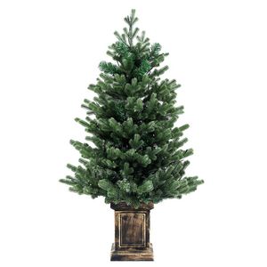 1.2M Jingle Jollys Christmas Tree Potted Pre-lit 8 Light Modes
