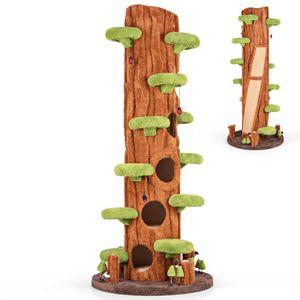Costway 2.3m Large Cat Tower Multi-layer Condo Scratching Board Platforms