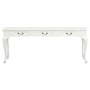 Queen Anne 3 Drawer Sofa Table - White