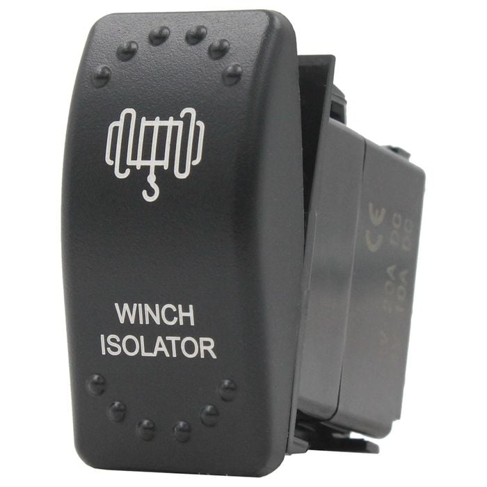 Switch Boss Dual Red LED Laser Etched Rocker Switch - Winch Isolator