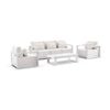 Whitehaven 3+1+1 Outdoor Aluminium Lounge White With Santorini Coffee Table & Sunbrella Canvas Cushions