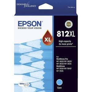 Epson GENUINE Original Epson 812XL High Capacity Cyan Ink Cartridge Toner C13T05E292