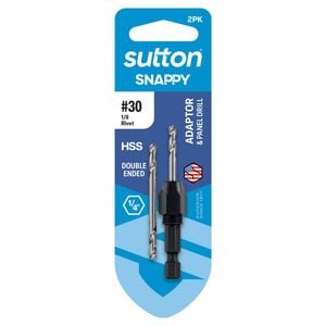 Sutton #30 1/8 Snappy HSS Adaptor And Double Ended Panel Drill - 2 Pack