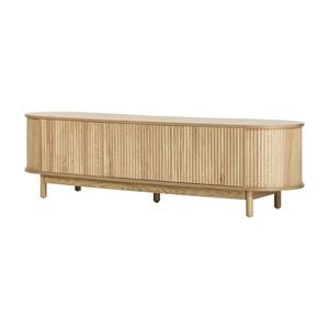 Oikiture TV Cabinet Wooden Entertainment Unit Stand 160cm Natural