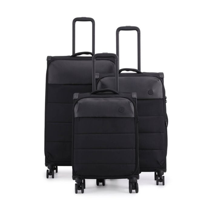 3pc Paklite Airspeed Travel Luggage Spinner Wheels Suitcase Set Black