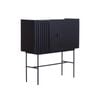 SHANTI 120cm Tall Sideboard Solid Acacia Wood Modern Furniture - Black