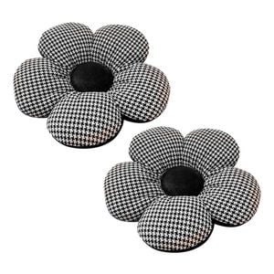 Soga 2x Black Flower Floor Cushion Throw Pillow Home Decor