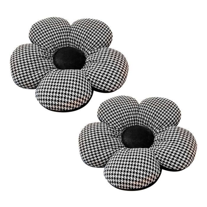 Soga 2x Black Flower Floor Cushion Throw Pillow Home Decor