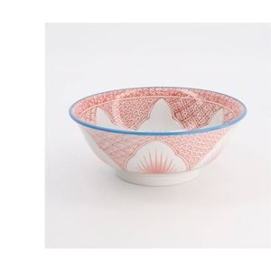 Tokyo Design Studio Lily Flower Ramen Bowl Red 20.5x8cm