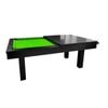 Topone Luxury 7ft Slate Pool Table & Dining Table Black Frame - Green