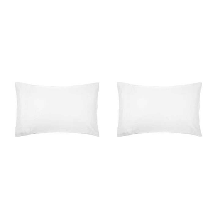 2x Bambury Home Living Decorative Std Chateau Pillowcase White Woven 48 x 73cm
