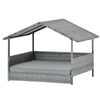 Topet Rattan Dog House Wicker Indoor Outdoor Pet Bed Dog Cat Calming Beds House