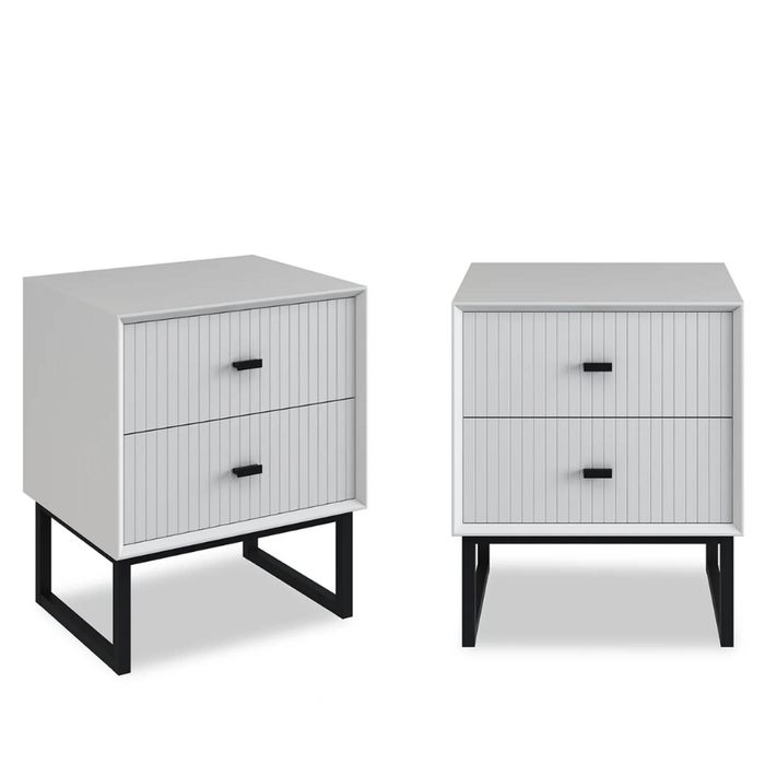 Big Lot White Luna 2 Drawer Bedside (Set of 2)