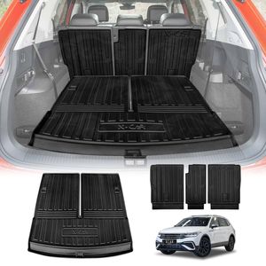 Boot Liner Set For Volkswagen Vw Tiguan Allspace 2018-2024 All Weather Heavy Duty Trunk Back Seat Protector Cargo Kick