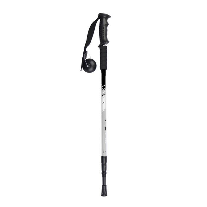High Trek Wanderer Aluminium Walking Pole With Ski Grips White