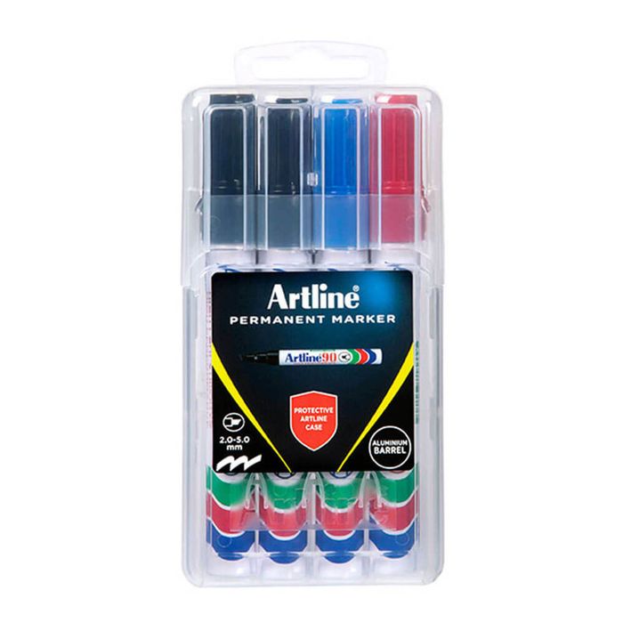 Artline Permanent Marker 5mm Chisel (Assorted 4/case)