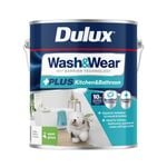 Dulux 2L Interior Paint Wash&Wear +PLUS Kitchen & Bathroom Semi Gloss Vivid White