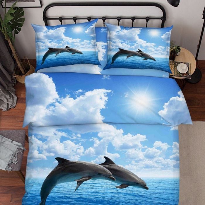 3D Sea Dolphin 199 Bed Pillowcases Quilt King Single Size