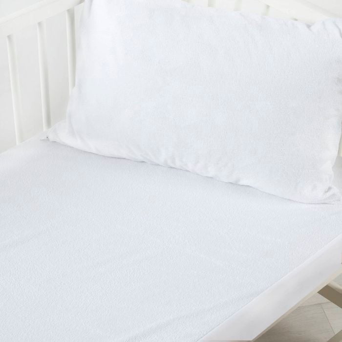Dreamaker Baby Cotton Terry Towelling Waterproof Cot Pillow Protector (twin Pack)